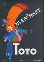 Villamosplakát: Nyerrrhet...Toto, Totó, kakadu, Gr.: Szilas Gy., 24×17 cm