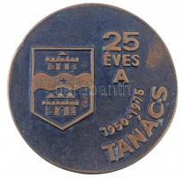 1975. "25 éves a Tanács 1950-1975 / A VI. Ker. Tanács Végrehajtó Bizottsága" Br emlékérem (77mm) T:2