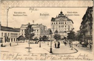 1902 Budapest V. Városház tér, Váci utca, Blaschek Conrad és Barkó Ferenc fiai üzlete. Divald Károly 52. (Rb)