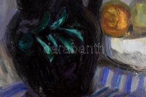 Farkas Lajos (1919-1998): Csendélet. Olaj, vászon, jelzett. Kissé sérült fa keretben, 61×50,5 cm