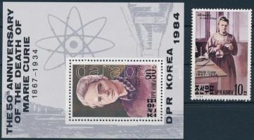 Marie Curie stamp and block, Marie Curie halálának évfordulója bélyeg
