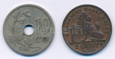Belgium 1905. 10c Cu-Ni + 1911. 2c Br T:2-,3 Belgium 1905. 10 Cent Cu-Ni + 1911. 2 Cent Br C:VF,F Krause KM#36, KM#53