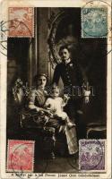 1918 A királyi pár a kis Ferenc József Ottó trónörökössel / Charles I of Austria, Queen Zita and Crown Prince Otto. TCV card (EK)