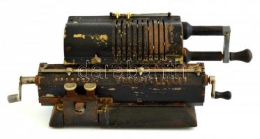 Original-Odhner, régi svéd számológép, kopottas állapotban, 11,5x33 cm