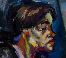 Jelzés nélkül: Kapcsolat. Olaj, karton. Fa keretben. 60x80 cm