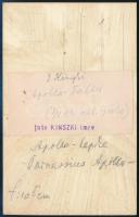 cca 1935 Kinszki Imre (1901-1945) budapesti fotóművész pecséttel jelzett és aláírt vintage fotóművés...