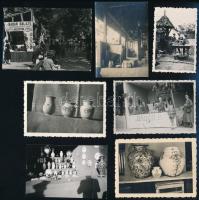 cca 1950 előtt készült vintage fotók Badár Balázs mezőtúri fazekasról, családtagjairól, műhelyéről, termékeiről, 4x6 cm és 13x18 cm között