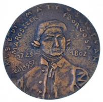 Osváth Mária (1921-1998) 1987. "Kibédi Mátyus István Marosszék főorvosa 1725-1802" egyoldalas, öntött Br plakett  (~90mm) T:1-