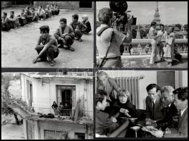 cca 1975 Kolonits Ilona filmrendező fotógyűjteményéből 13 db vintage fotó, egy Távol-keleti filmforg...