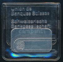 Ezüst (Ag) 0.999 táblácska, nettó: 10 g, 3,2x2 cm