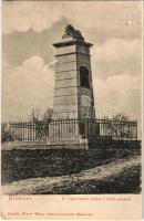 1907 Mohács, II. Lajos király szobra a Csele-pataknál, emlékmű. Weiser Miksa kiadása (EK)
