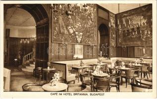 Budapest VI. Hotel Britannia szálloda kávéháza, kávézó, belső. Hotel & Garage Britannia, Szondy söröző. Teréz körút 39. (EK)