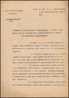 1939 A zsidótörvény földbirtokpolitikai rendelkezéseinek végrehajtáshoz szóló útmutatás Teleki Pál nyomtatott aláírásával 10p.