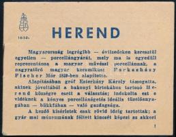 cca 1940 Herendi porcelángyár kis füzet jelzéssekkel és látogatási lehetőségekkel