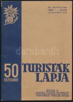 1938 A Turisták Lapja havi folyóirat 50. évfolyam 1. száma. Többek közt Dr. Cholnoky Jenő írásával, néhány korabeli reklámmal. Kissé sérült kiadói papírborítóban.