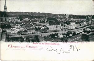 1900 Steyr, Ansicht von der hohen Ennsleite aus