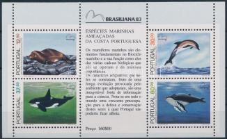 Nemzetközi bélyegkiállítás BRASILIANA, tengeri emlősök blokk, Stamp exhibition block