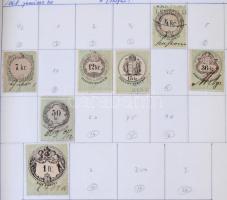 1854-1946 Okmánybélyeg gyűjtemény házi készítésű lapokon, A4-es kapcsos dossziéban (~62.800,-)