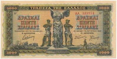 Görögország 1942. 5000D T:I Greece 1942. 5000 Drachmai C:UNC Krause 119.b