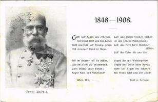 Franz Josef I 1848-1908 / Emperor Franz Joseph I of Austria, memorial card for the 60th anniversary of reign (EB)