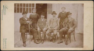 cca 1910 Budapest, a Baross fényképészeti műteremben készült, keményhátú vintage fotó, 20,4x10,9 cm