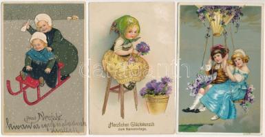 6 db RÉGI motívum képeslap: gyerek / 6 pre-1945 motive postcards: children