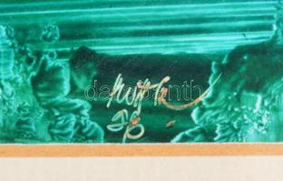 Ruttka Ferenc (1926-2019): Remény, 1998. Olaj, papír, jelzett, hátoldalán kiállítási címkével és aut...