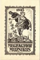 1925 Megfagyott Muzsikus. Bercsényi 28-30 Építészhallgatók lapja. Megrendelőlap a hátoldalon / Hungarian Architecture students magazine advertisement, order form on the backside s: Gebhardt B-25. (fa)