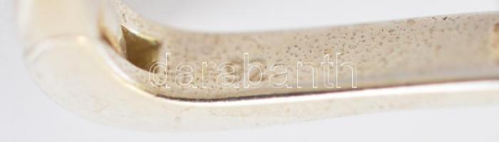 Ezüst(Ag) markazittal díszített fülbevalópár, jelzett, h: 3,7 cm, bruttó: 8,69 g