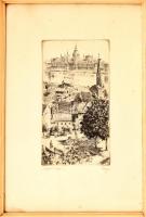 Tichy Kálmán (1888-1968): "Hunyadi-kanyar" (Budai látkép, háttérben a Dunával és a Parlamn...