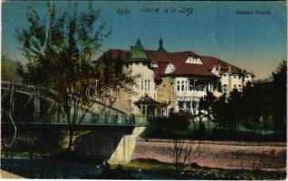 1919 Győr, Sétatéri kioszk, híd. Polgár Bertalan kiadása (szakadás / tear)