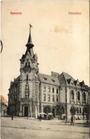 1910 Kaposvár, Városháza, üzletek, piaci árusok (fl)