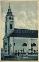 1934 Kistelek, Római katolikus templom, Hősök szobra, emlékmű. Zánthó Kálmán kiadása (apró szakadás / tiny tear)