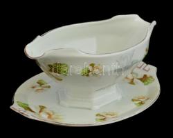 Moritz Zdekauer szecessziós szószos tál, matricás, kopott, 23,5×15x10 cm