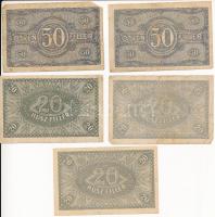 1920. 20f (3x) "06,18,22" + 50f (2x) "16,21" T:III,III- Adamo K1,K2