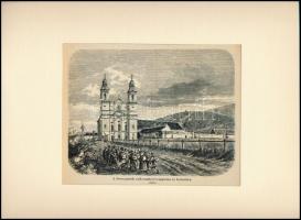 Ferencesek csíksomlyói temploma, Modern nyomat 17x14 cm paszpartuban