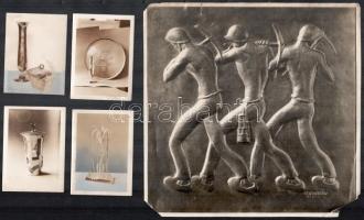 cca 1930 41 db ötvöstárgyakról készült fotó, 8,5x6,5 cm és 23x21,5 cm közötti méretekben