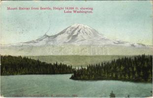 Lake Washington, Mount Rainer from Seattle, height 14,526 ft. showing (EK)