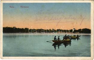 1917 Tata, Tata-Tóváros; Tó csónakázókkal (EM)