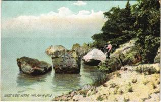 Put-in-Bay (Ohio), sunset rocks, Victory park