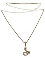 Ezüst(Ag) nyaklánc, markazitos medállal, jelzett, h: 44 és 3 cm, bruttó: 6,88 g