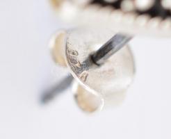 Aranyozott ezüst(Ag) színes kövekkel díszített ovális fülbevalópár, jelzett, h: 4 cm, bruttó: 6,56 g