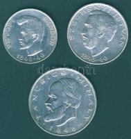 1948. 5Ft+10Ft+20Ft Ag "Petőfi, Széchenyi, Táncsics-Szabadságharc" sor T:2 ph