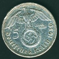 Német 3. Birodalom 1936A 5M Ag "Hindenburg" nagy h.k.-tel T:2/3 ph.