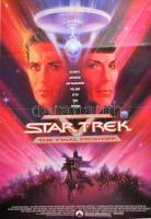 1989 Star Trek V: The Final Frontier (Star Trek V: A végső határ), filmplakát, hajtott, gyűrődésekkel, ragasztásokkal, 101x69 cm