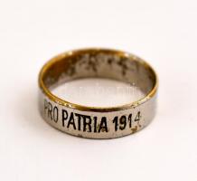Pro Patria 1914 fém háborús emlékgyűrű.