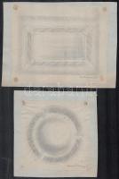 Borda János (1908-1978), 7 db mű: Serleg, kupa és egyéb tervek (1930-40 körül). Ceruza, pauszpapír, papír, részben jelzett. Hajtásnyomokkal, részben sérült, 12×12 és 31,5x25 cm közötti méretben.