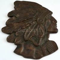 Bronz indián plakett, falra akaszthatós 20x17 cm