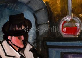 Scheiber H jelzéssel: Bárban. Vegyes technika, papír. 61,5×44,5 cm