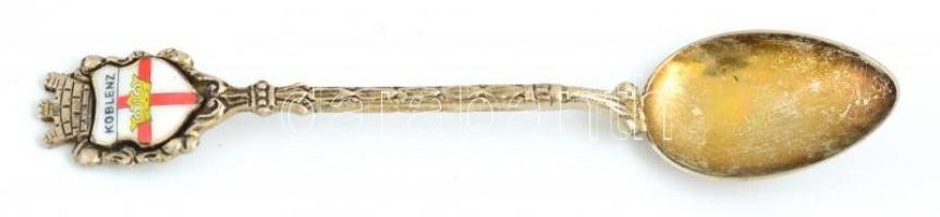 Ezüst(Ag) Koblenz díszkanál, jelzett, h: 10,5 cm, bruttó: 9,3 g